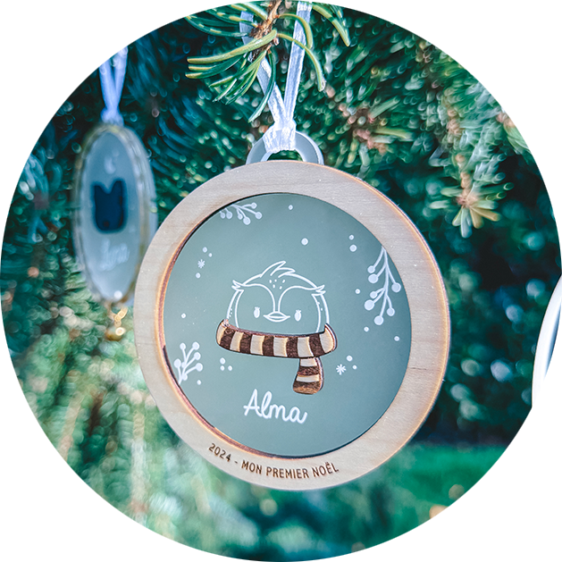 Boule de Noël “Mon premier Noël” | Pingouin