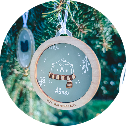 Boule de Noël “Mon premier Noël” | Pingouin