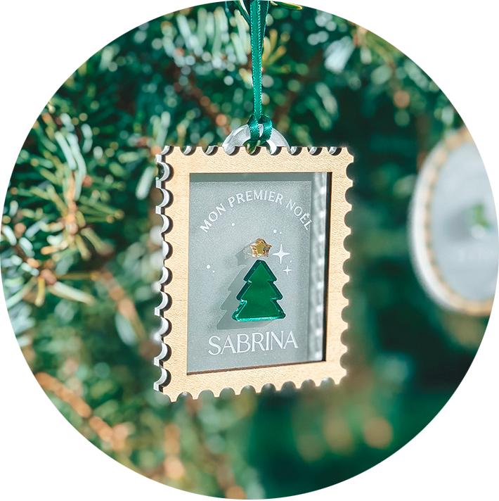 Boule de Noël | Timbre "Mon premier Noël