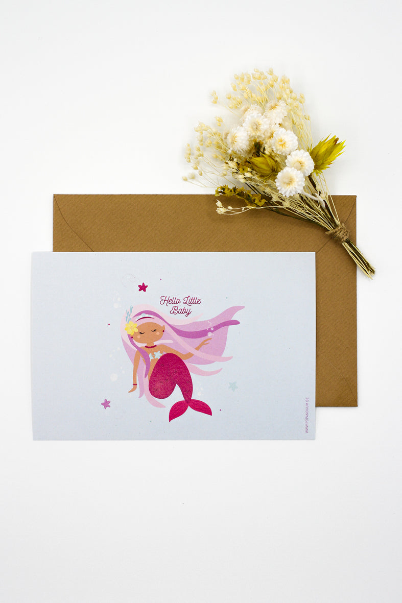 Carte postale " Sirène mauve"